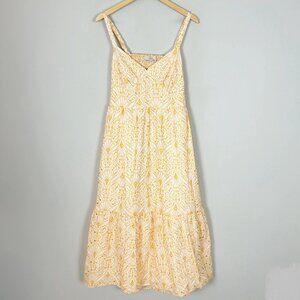 Loft Eyelet Open Back Embroidered Sundress Midi Dress